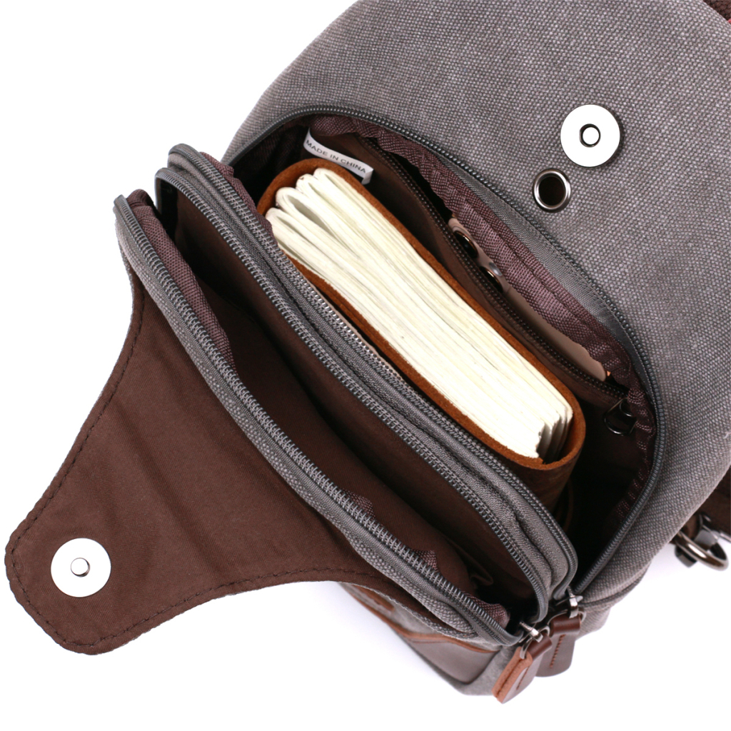 Сумка Vintage Чоловіча через плече Сіра (20388) - зображення 6