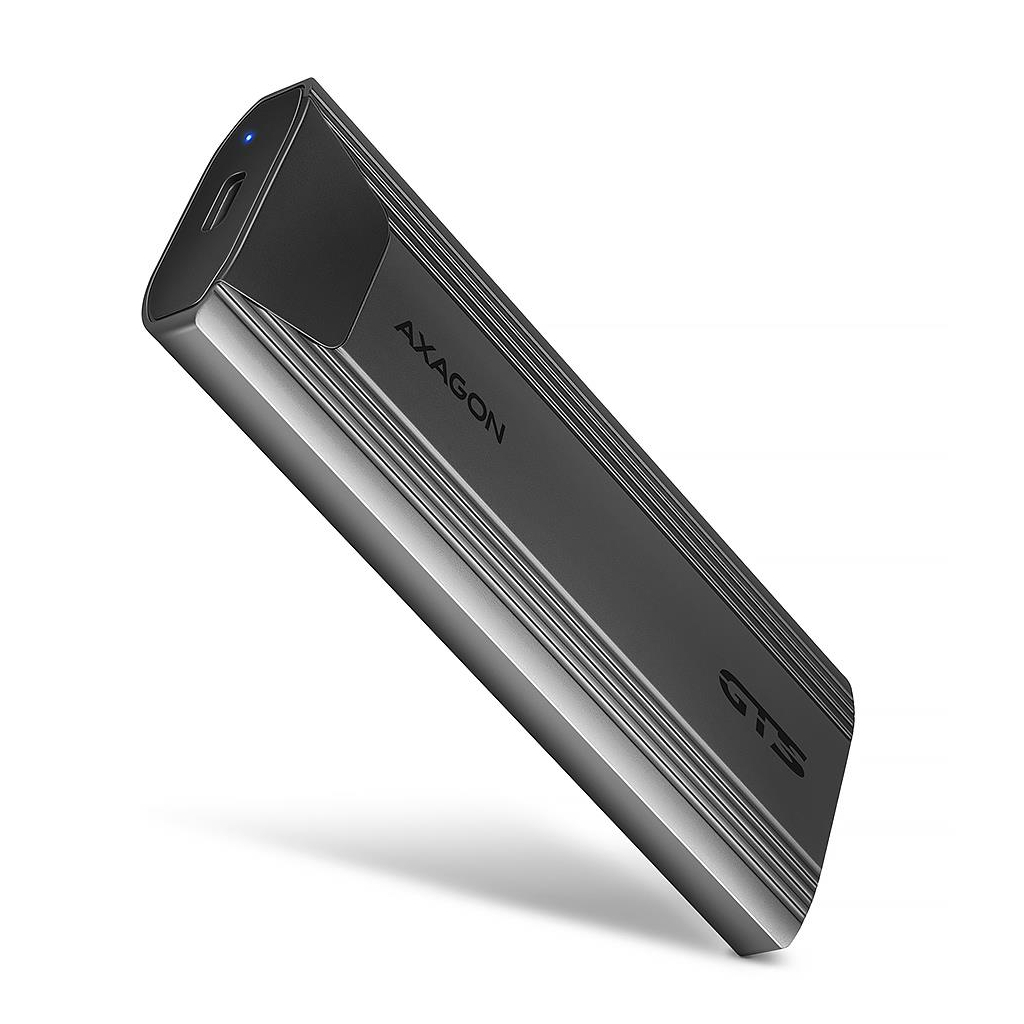 Кишеня зовнішня AXAGON USB-C 10Gbps metal box for M.2 NVMe & SATA SSD THIN SCREWLESS (EEM2-GTS2) - зображення 1