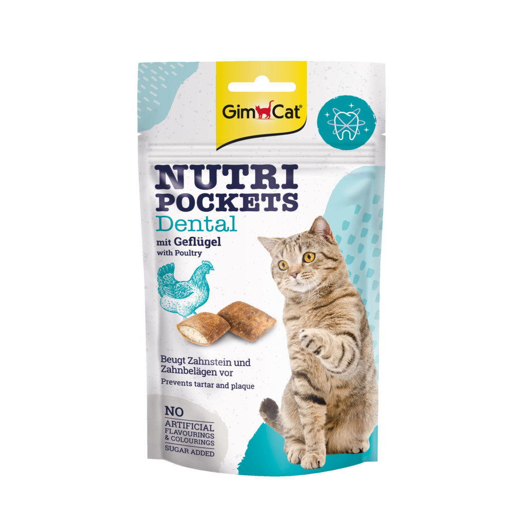 Ласощі для котів GimCat Nutri Pockets Dental для росту зубів 60 г (4002064419244) - зображення 1