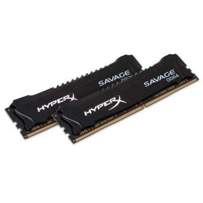 Модуль пам'яті для комп'ютера DDR4 8GB (2x4GB) 2400 MHz Savage Blak Kingston Fury (ex.HyperX) (HX424C12SB2K2/8) - зображення 2