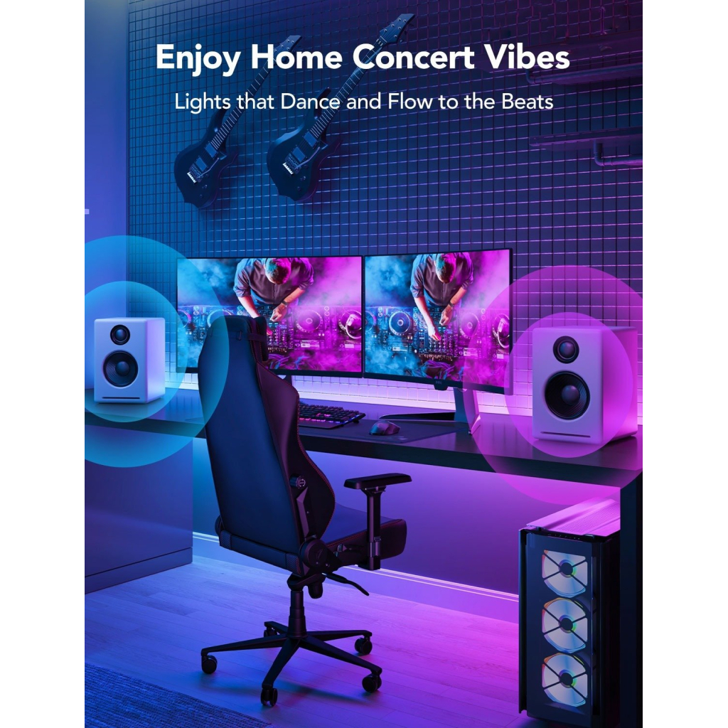 Світлодіодна стрічка Govee H61E1, 5.0m, RGBICW, WI-FI/Bluetooth, white (H61E13D2) - зображення 4