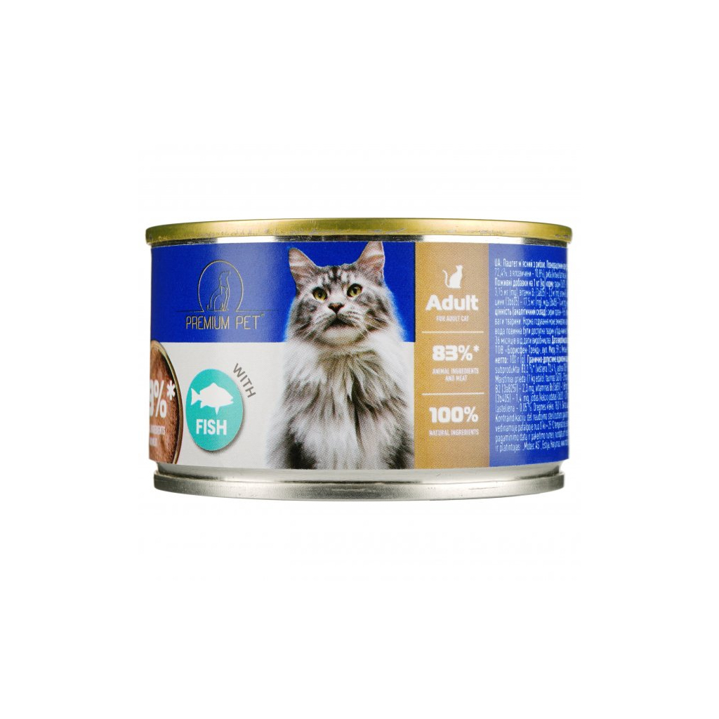 Паштет для котів PREMIUM PET з рибою 16 шт х 100 г (2000000002215) - зображення 3