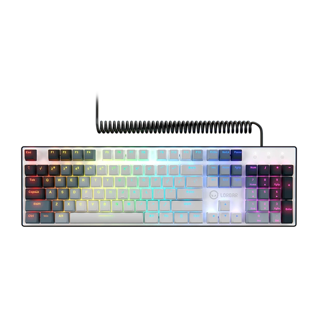 Клавіатура Lorgar Azar 514 RGB USB UA White (LRG-GK514W-UA) - зображення 1
