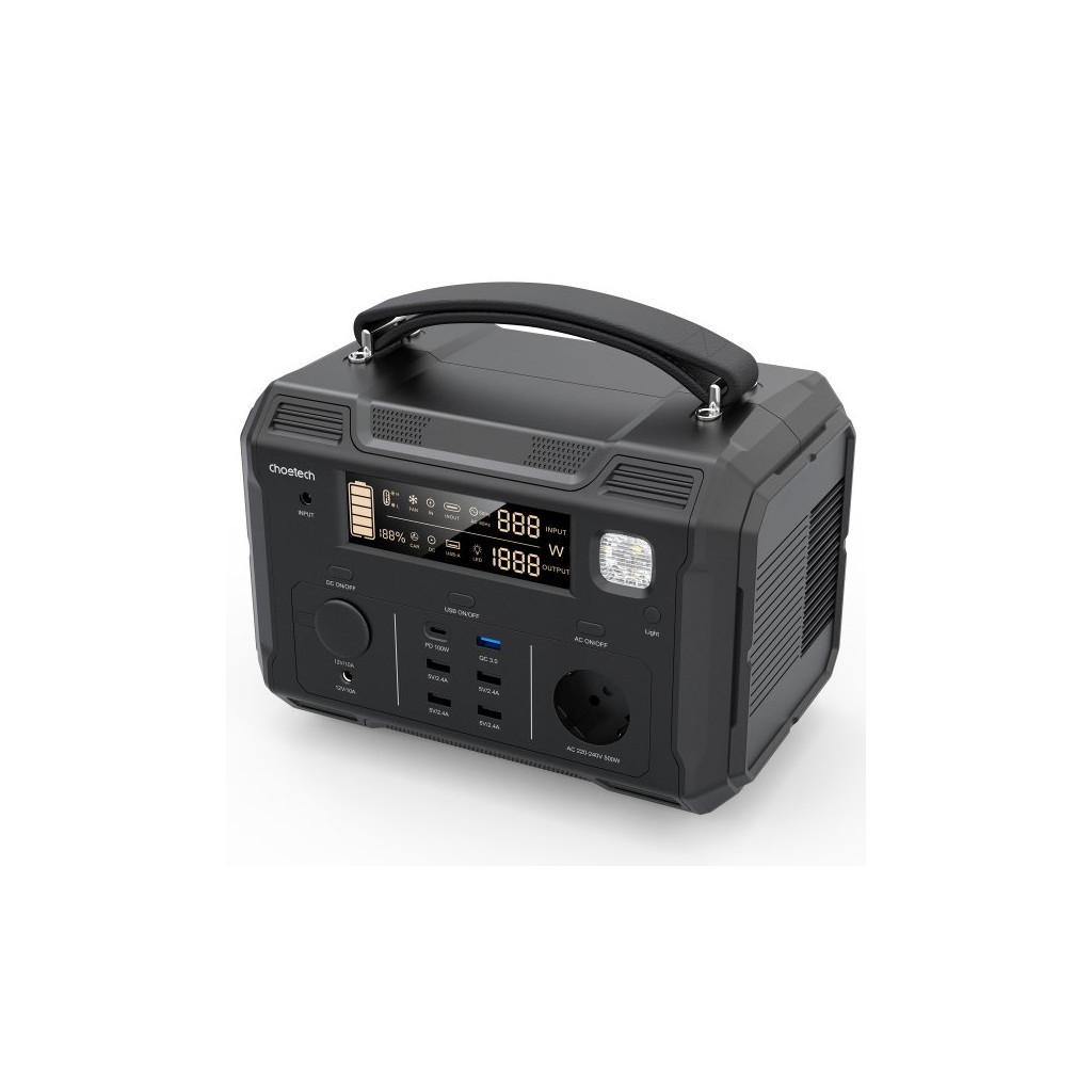 Зарядна станція Choetech BS004-EU-BK, 500W (BS004-EU-BK) - зображення 1