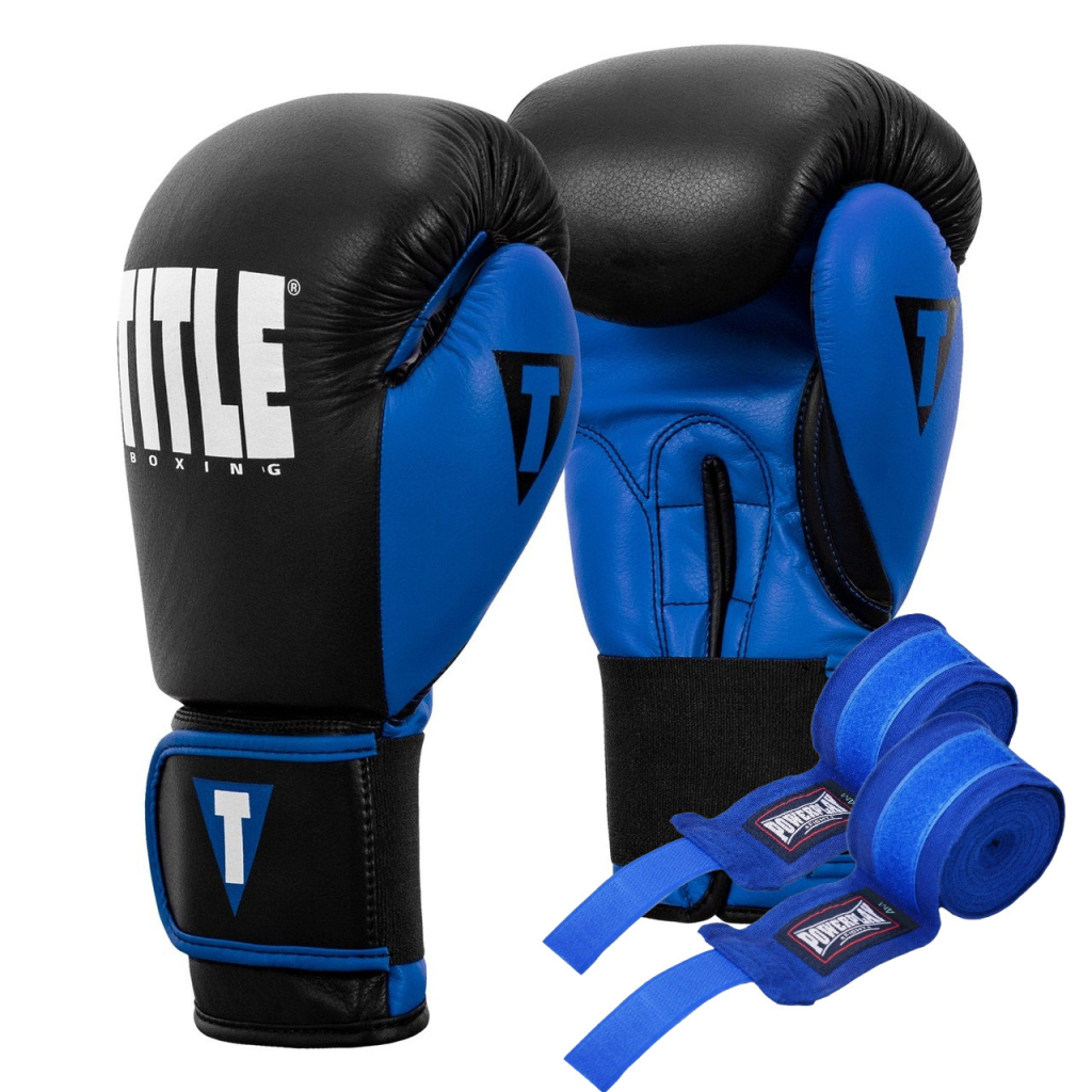 Боксерські рукавички Title Boxing Dynamic Strike Black/Blue 14 oz (XDBG 14 BK/BL) - зображення 1