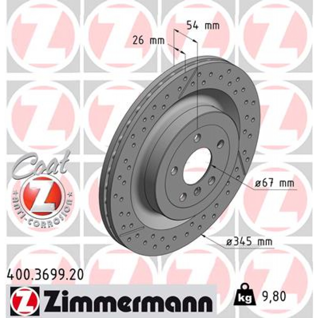 Гальмівний диск ZIMMERMANN 400.3699.20 - зображення 1