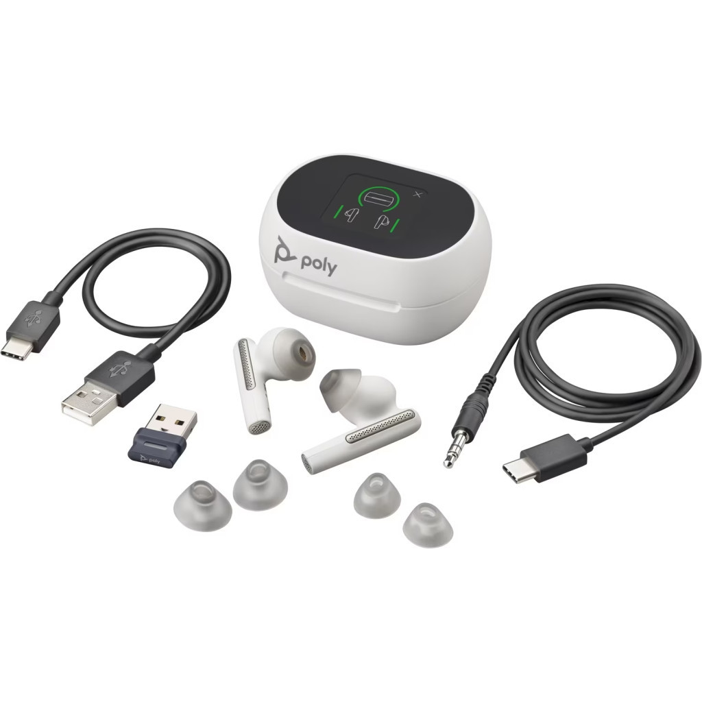 Навушники Poly Voyager Free 60+ Earbuds + BT700A + TSCHC White (7Y8G5AA) - зображення 6