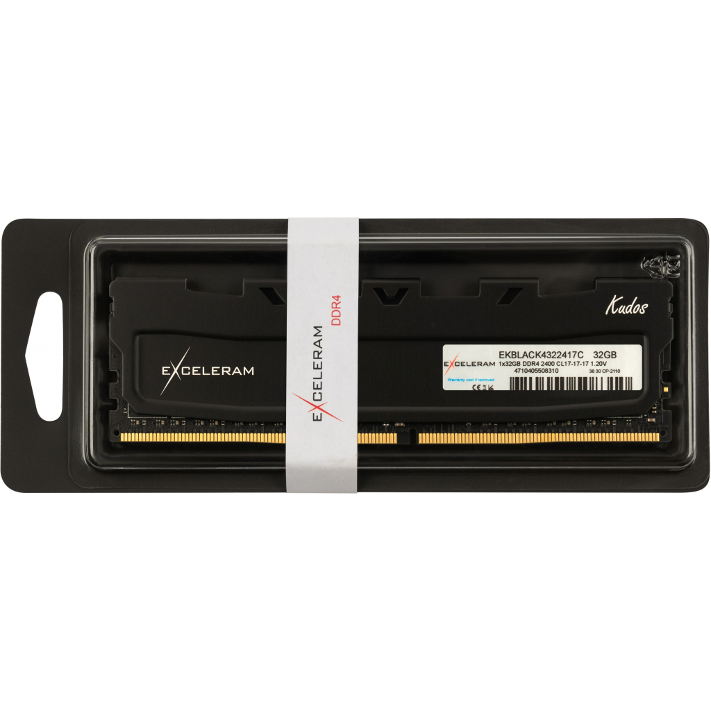 Модуль пам'яті для комп'ютера DDR4 32GB 2400 MHz Black Kudos eXceleram (EKBLACK4322417C) - зображення 3