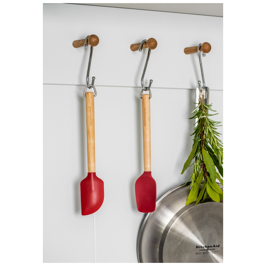 Лопатка кухонна KitchenAid Coreline для тіста, Набір 2 шт, 23,5 см, береза, червоний (KQR750OHERE) - зображення 6