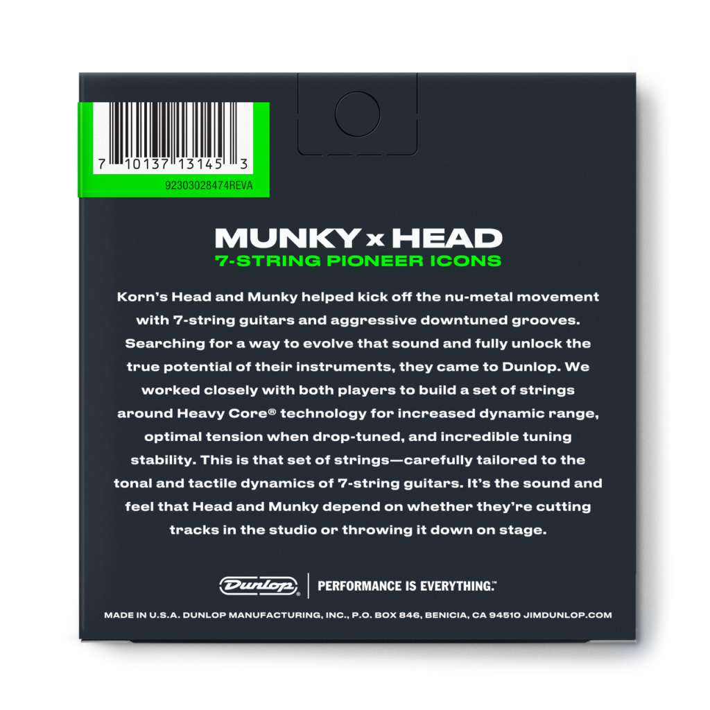 Струни для гітари Jim Dunlop Heavy Core Korn Guitar Strings (10-65) (KRHCN1065-7) - зображення 2