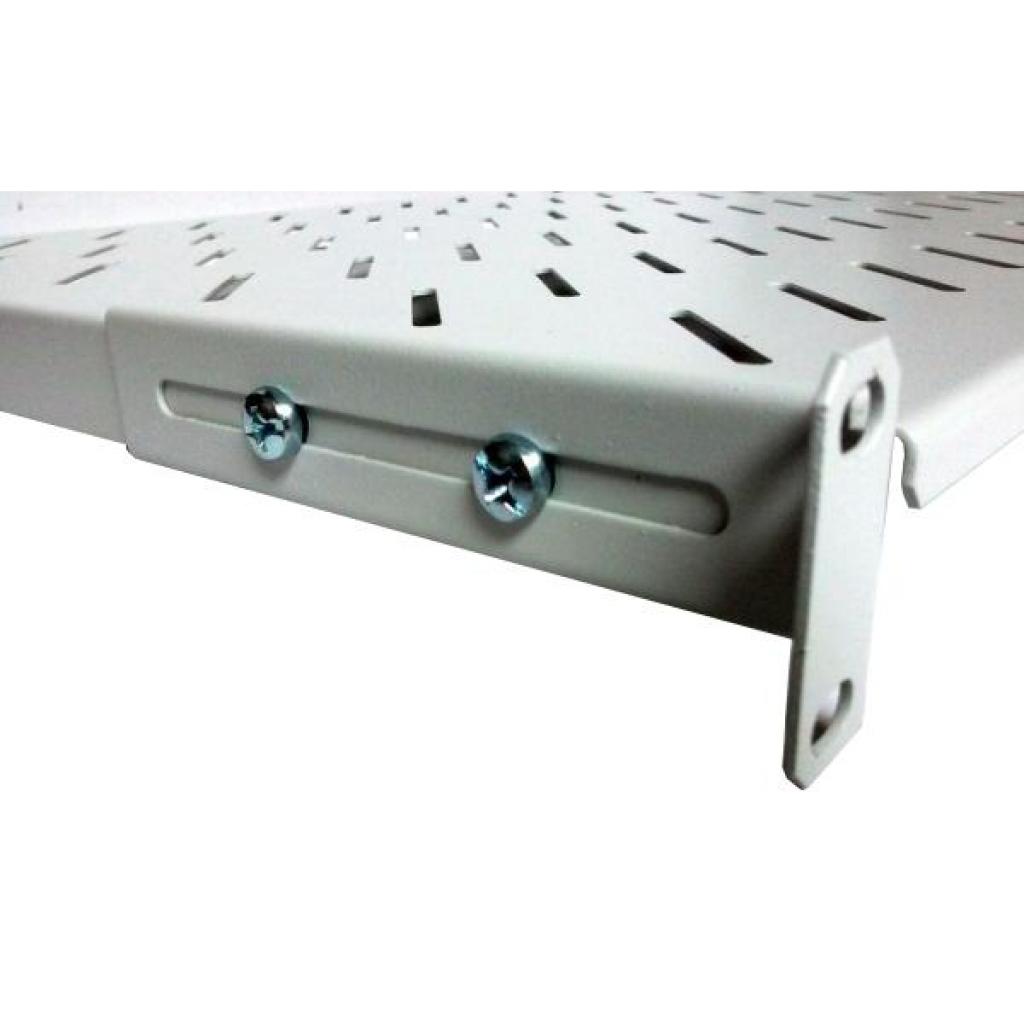 Полка Hypernet 19" 1U глиб. 600мм, у шафи глибиною 800мм, колір сірий (U-FS-80) - изображение 4