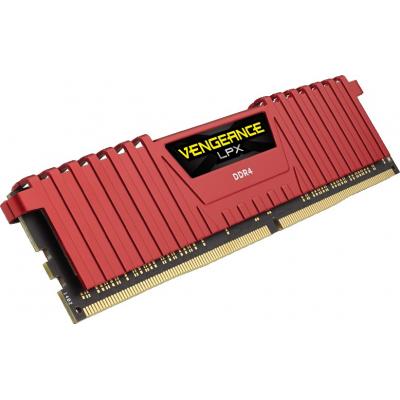 Модуль пам'яті для комп'ютера DDR4 8GB 2400 MHz Vengeance LPX Red Corsair (CMK8GX4M1A2400C14R) - зображення 2