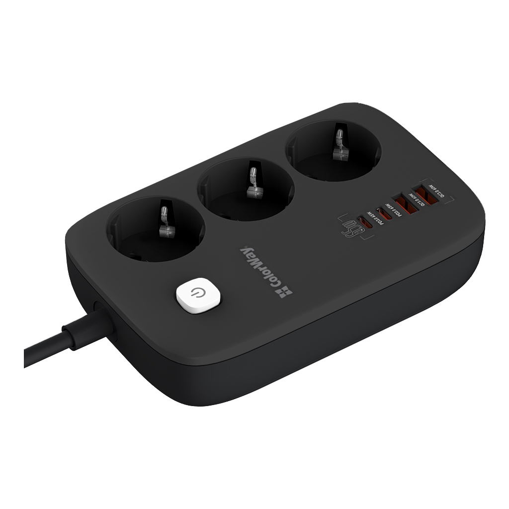 Мережевий фільтр живлення ColorWay CW-CHE34PDB 3 роз/4USB GaN3 Pro (CW-CHE34PDB) - зображення 5
