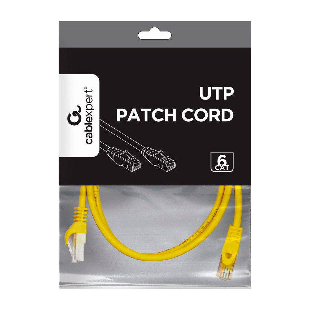 Патч-корд Cablexpert 1.5м UTP cat 6 CCA yellow (PP6U-1.5M/Y) - изображение 2