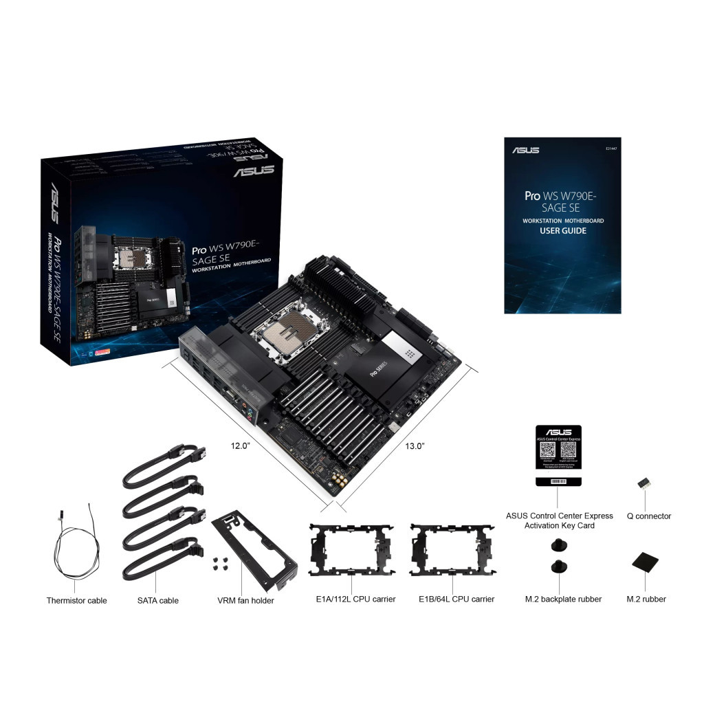 Серверна материнська плата ASUS PRO WS W790E-SAGE SE s4677 W790 8xDDR5 M.2 D-Sub (90MB1C20-M0EAY0) - зображення 2