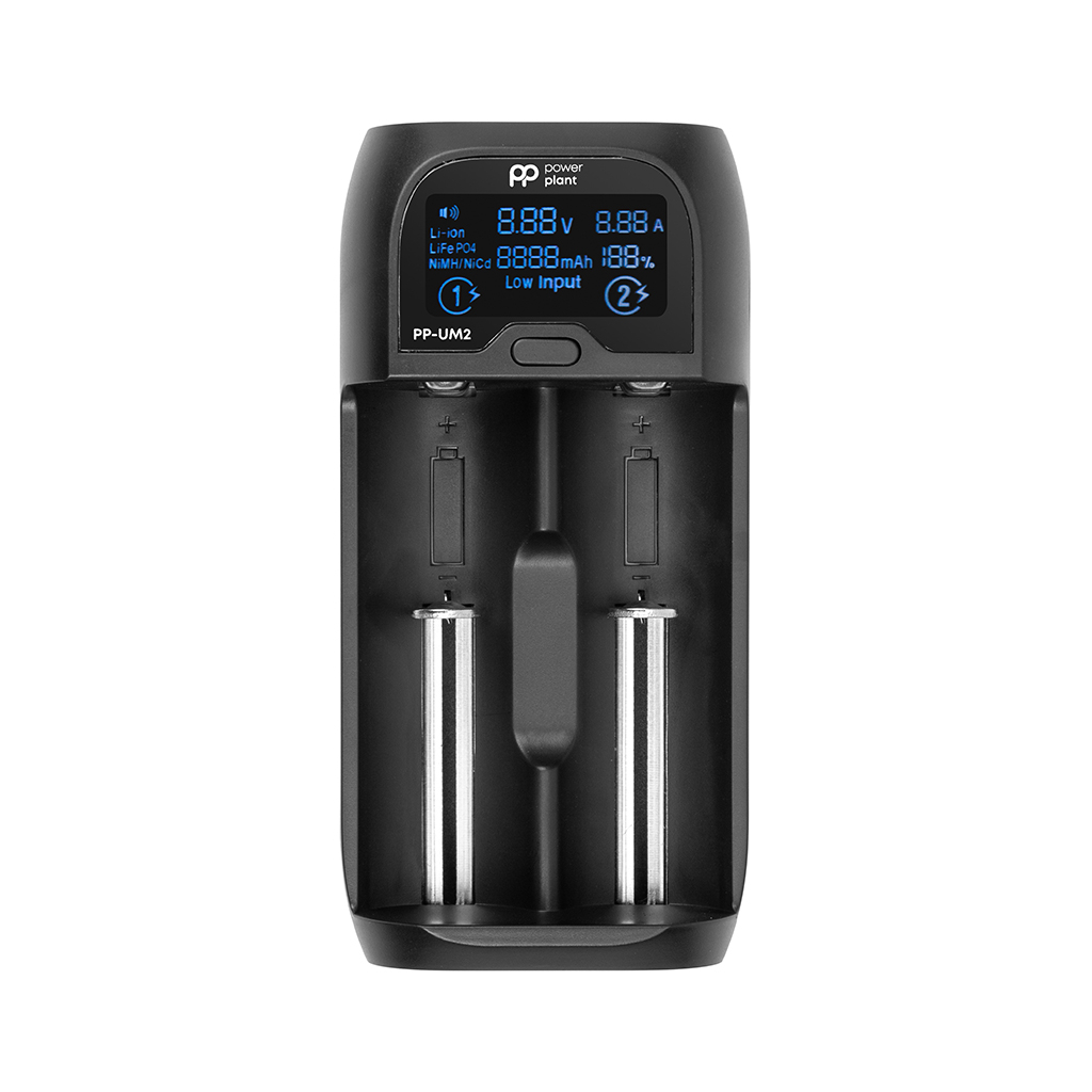 Зарядний пристрій для акумуляторів PowerPlant PP-UM2 (Ni-Mh, Ni-Cd, Li-ion, LiFePO4 / input DC 5V/2A) (AA620180) - изображение 1