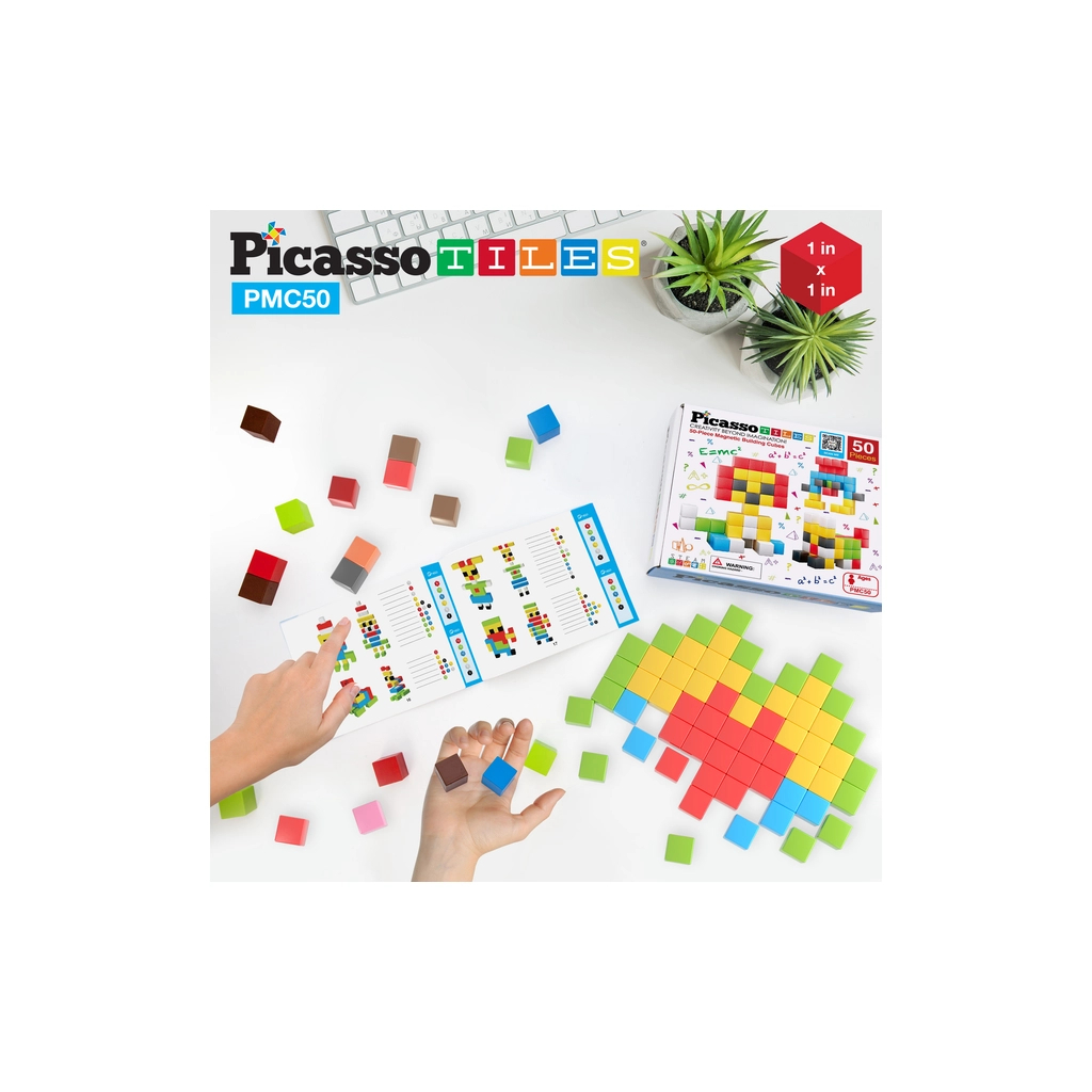 Конструктор Picasso магнітний Tiles Building Cubes 50 деталей (817338023645) - зображення 4