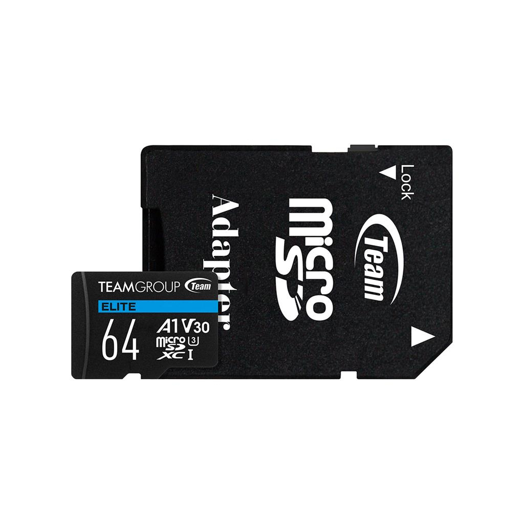 Карта пам'яті Team 64GB microSDXC class 10 UHS-I U3 V30 A1 Elite (TEAUSDX64GIV30A103) - зображення 1