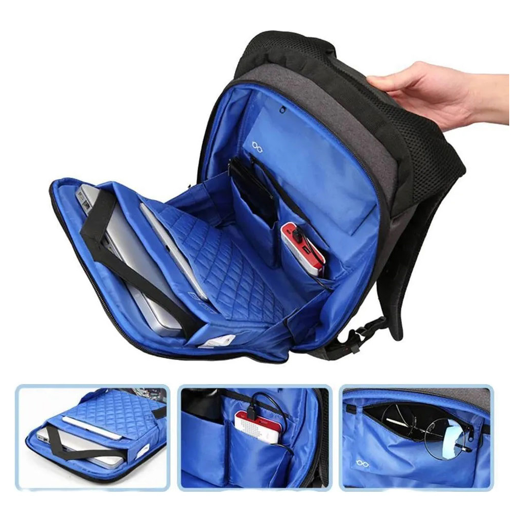 Рюкзак для ноутбука Kingsons 13.3" laptop backpack Light Grey (KS3149W-D13L) - зображення 7