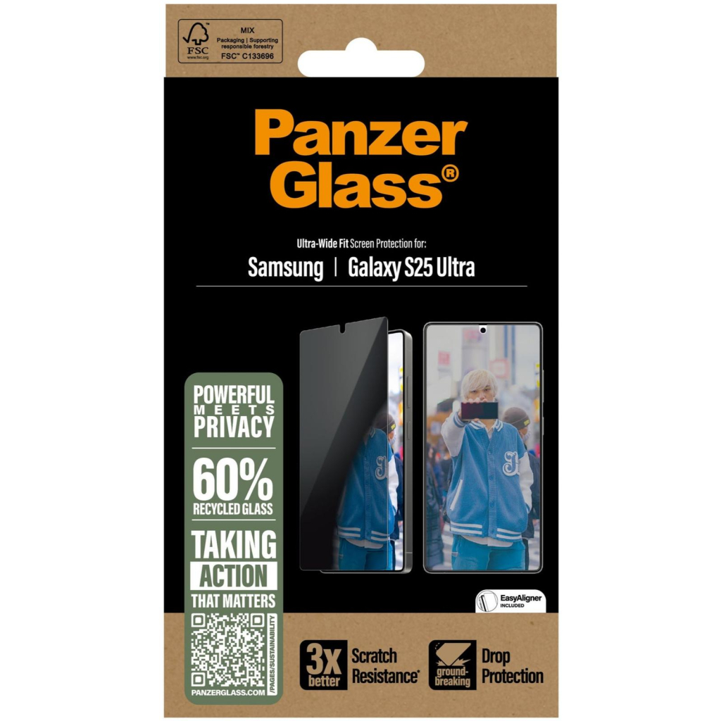 Скло захисне PANZERGLASS Privacy Samsung Galaxy S25 Ultra Ultra-Wide Fit (PG_PGRPUWFG38488) - зображення 4