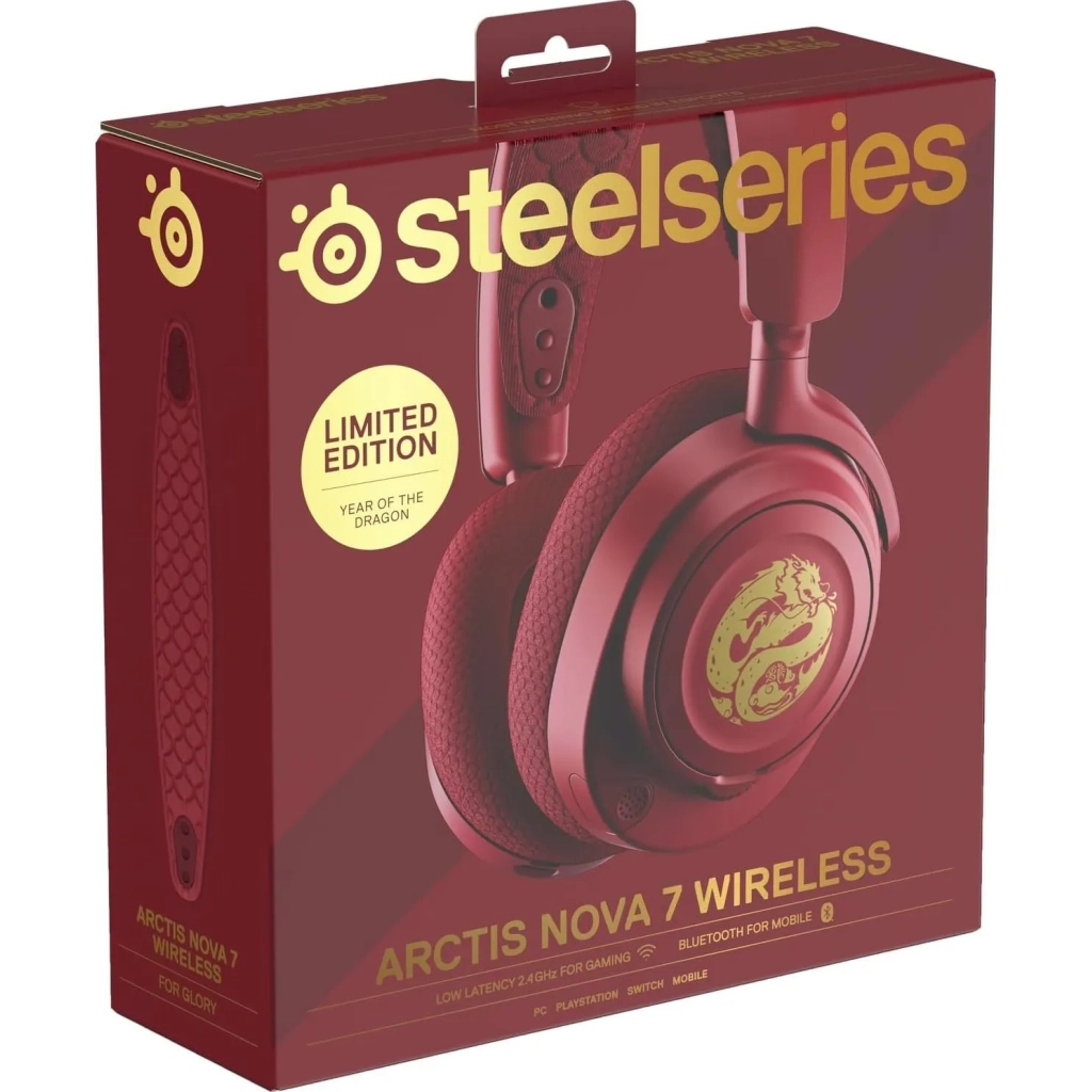 Навушники SteelSeries Arctis Nova 7 Wireless Dragon Edition Red (61557) - зображення 8