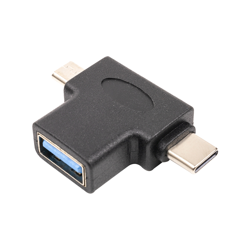 Перехідник USB 3.0 Type-C, microUSB (M) to USB 3.0 OTG AF PowerPlant (CA913121) - зображення 1