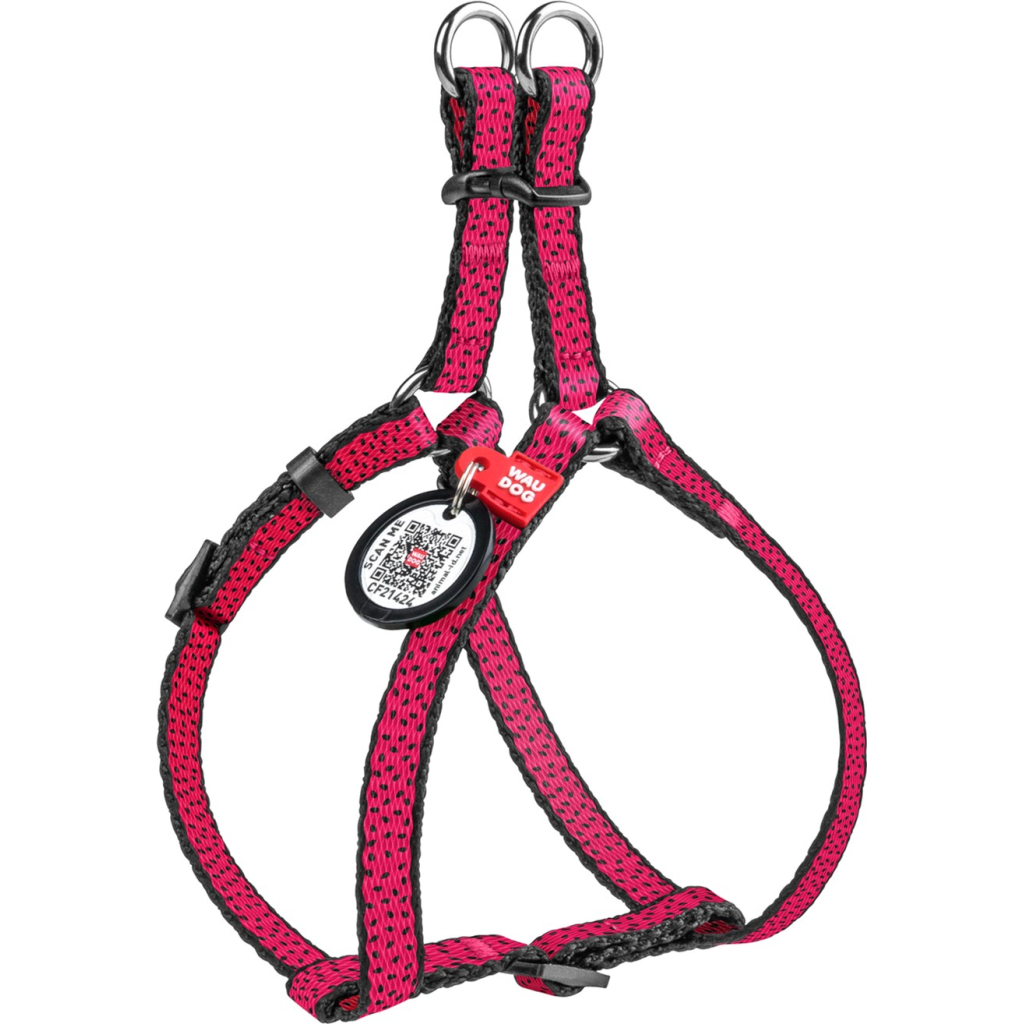 Шлея для собак WAUDOG Nylon з QR паспортом анатомічна "Кавун" M (5050) - зображення 1