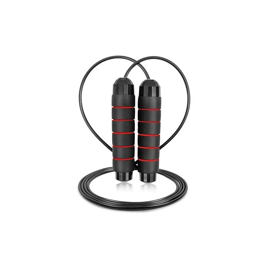 Скакалка PowerPlay 4210 швидкісна Чорна (PP_4210_Black/Red) - зображення 1