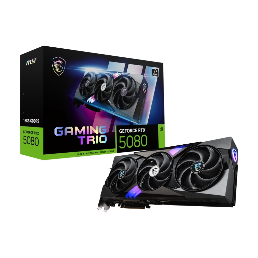 Відеокарта MSI GeForce RTX5080 16GB GAMING TRIO (RTX 5080 16G GAMING TRIO) - зображення 7