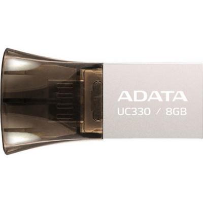 USB флеш накопичувач ADATA 8GB UC330 Black USB 2.0 OTG (AUC330-8G-RBK) - зображення 1