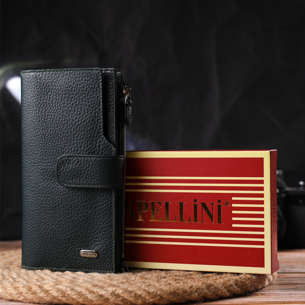 Гаманець Canpellini З натуральної шкіри Зелений (21643) - зображення 11