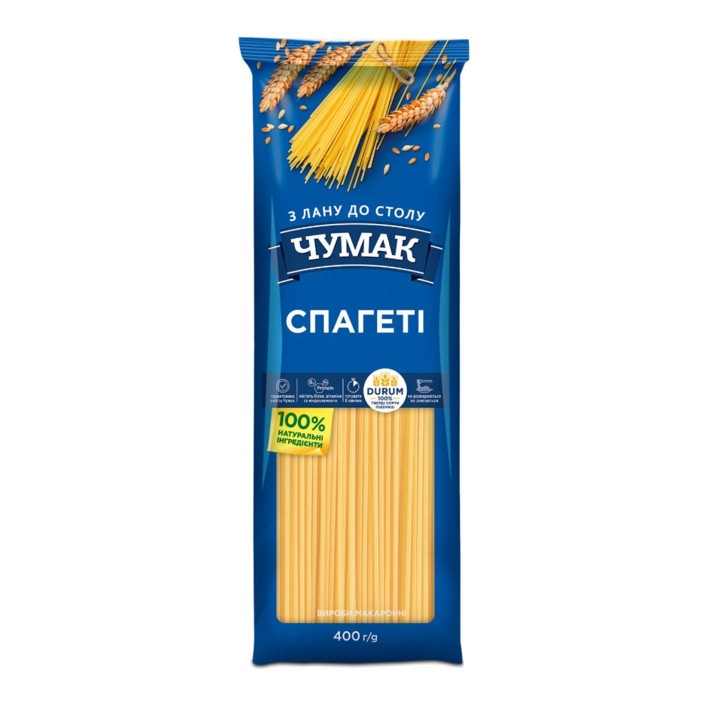 Макарони Чумак Спагеті 400 г (4820156768731) - зображення 1