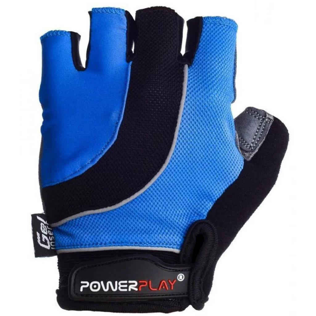 Велорукавиці PowerPlay 5037 Black/Blue M (5037A_M_Blue) - зображення 2