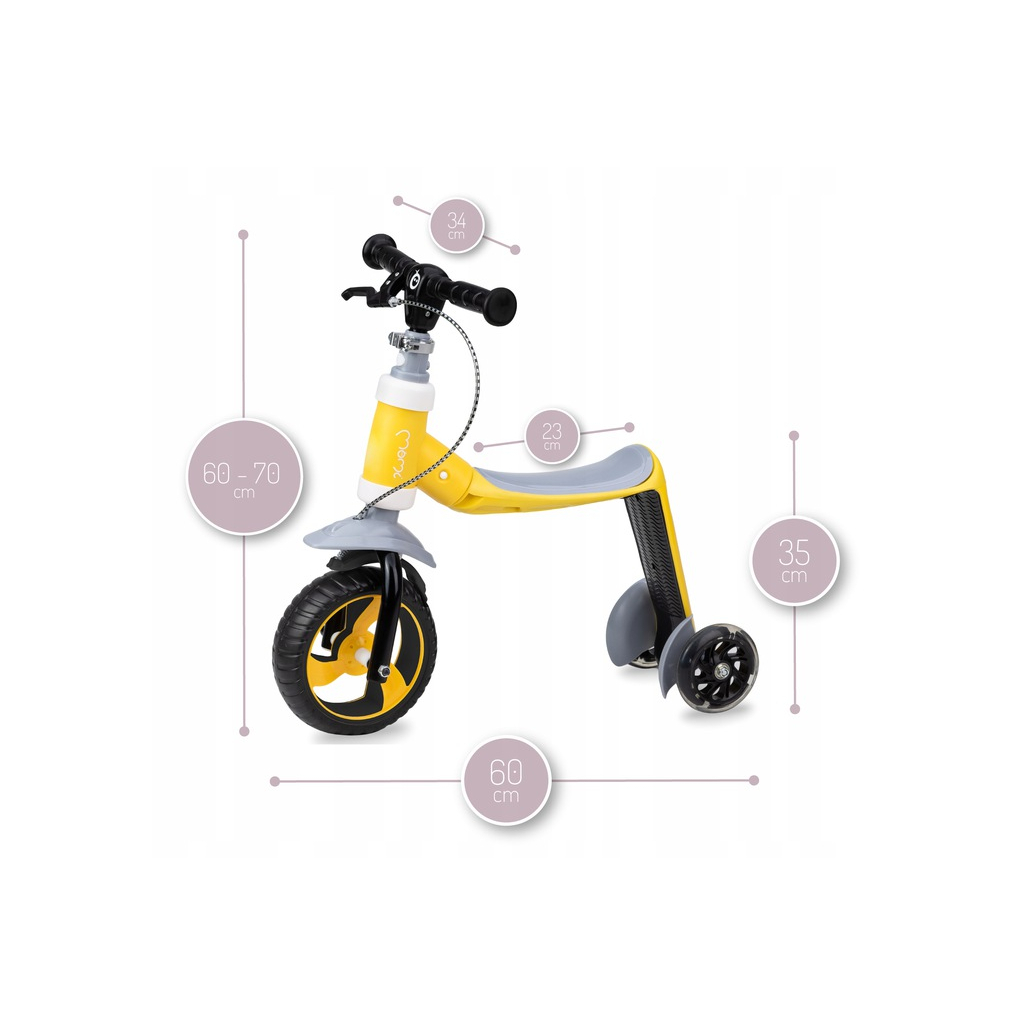 Самокат MoMi Elios 2 в 1 біговел yellow (ROBI00032) - зображення 6