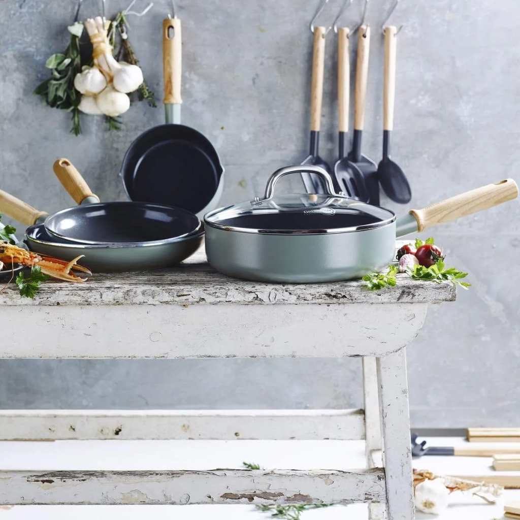 Сотейник GreenPan Mayflower з кришкою 24 см, 2,6 л блакитний (CC001682-001) - зображення 3