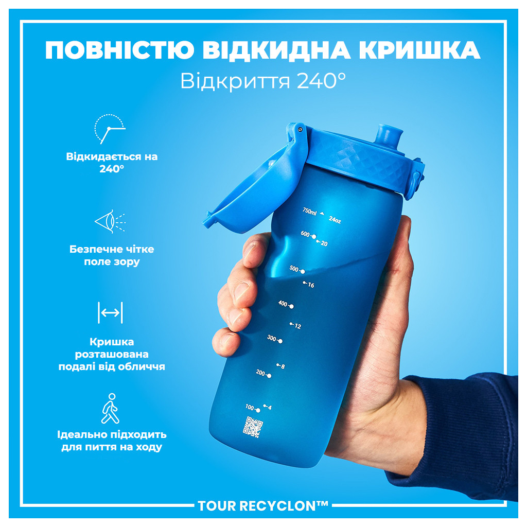 Пляшка для води ION8 OneTouch 750 мл BPA Free, Blue (I8RF750BLU) - зображення 3