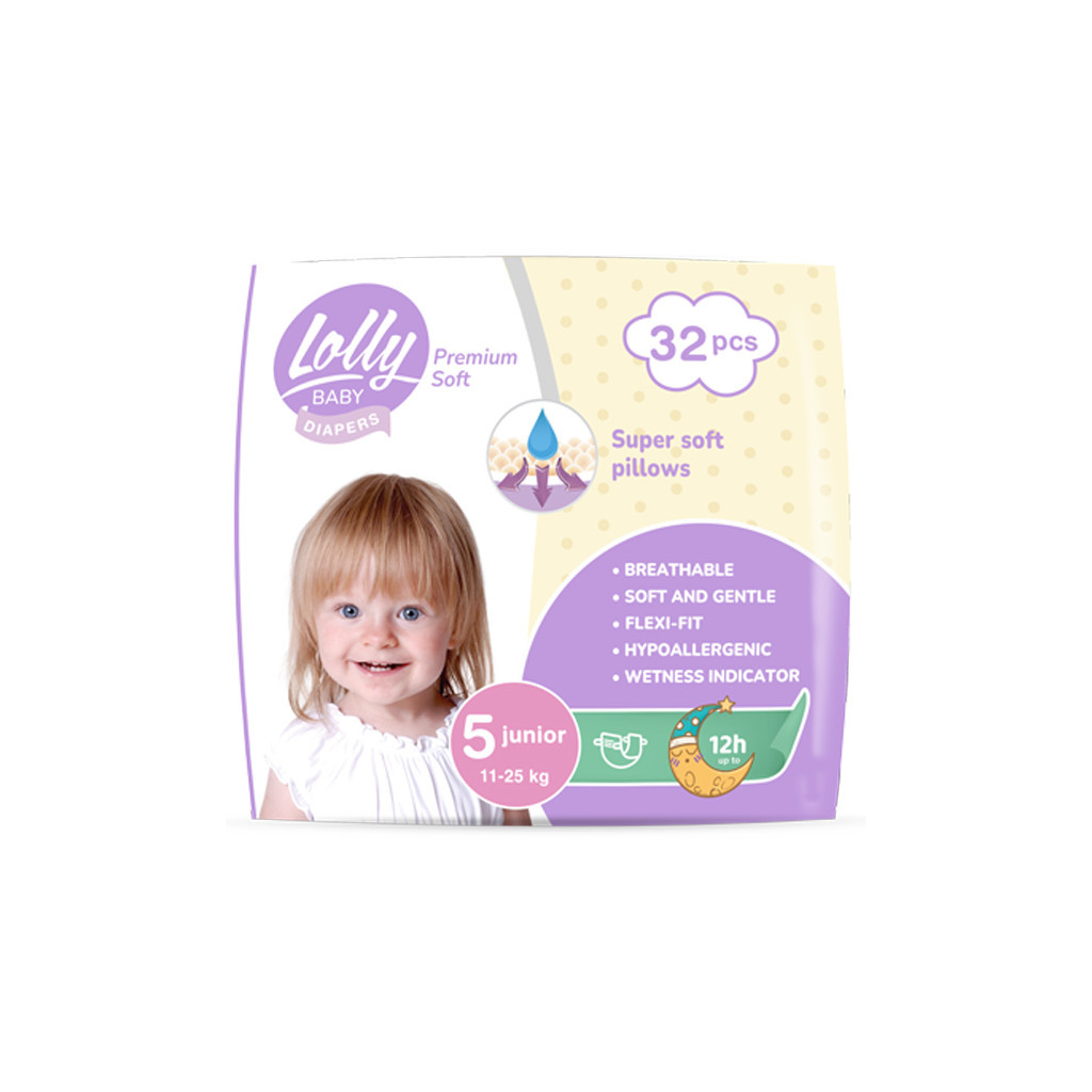 Підгузки Lolly Premium Soft 5 (11-25 кг) 32 шт (4820174981051) - зображення 1