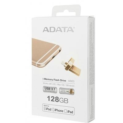 USB флеш накопичувач ADATA 128GB I920 Gold USB 3.1 Gen1/Lightning (AAI920-128G-CGD) - зображення 7