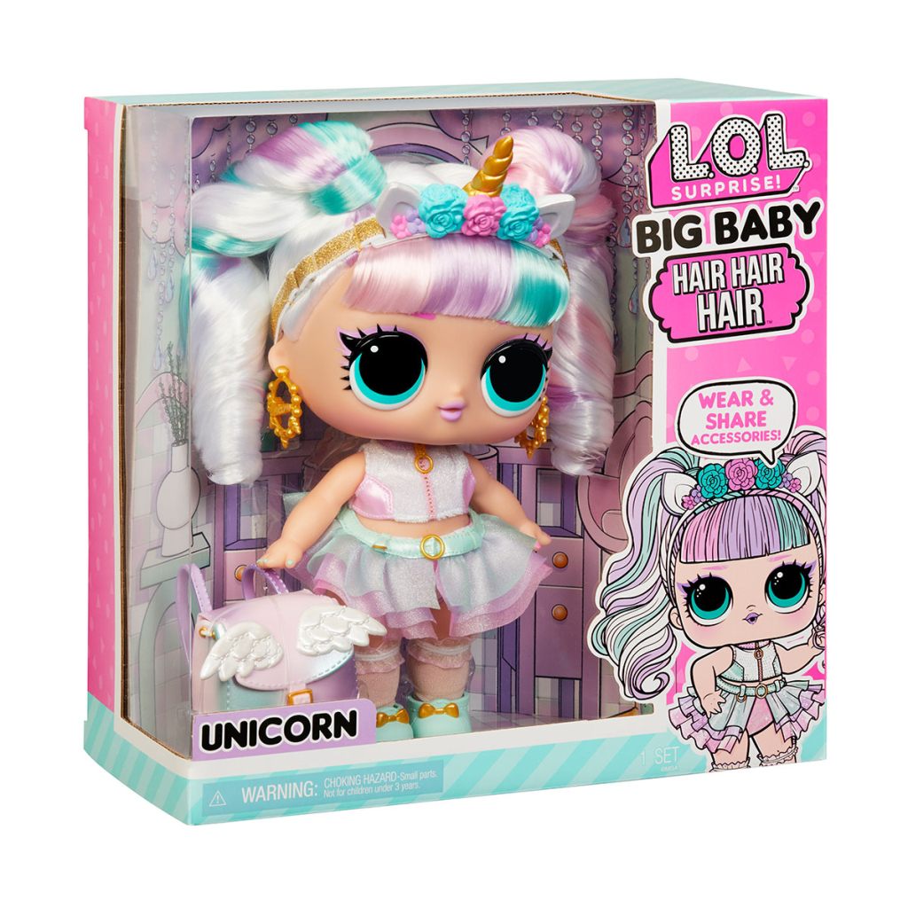 Лялька L.O.L. Surprise! серії Big Baby Hair Hair Hair – Єдиноріг (579717) - зображення 9