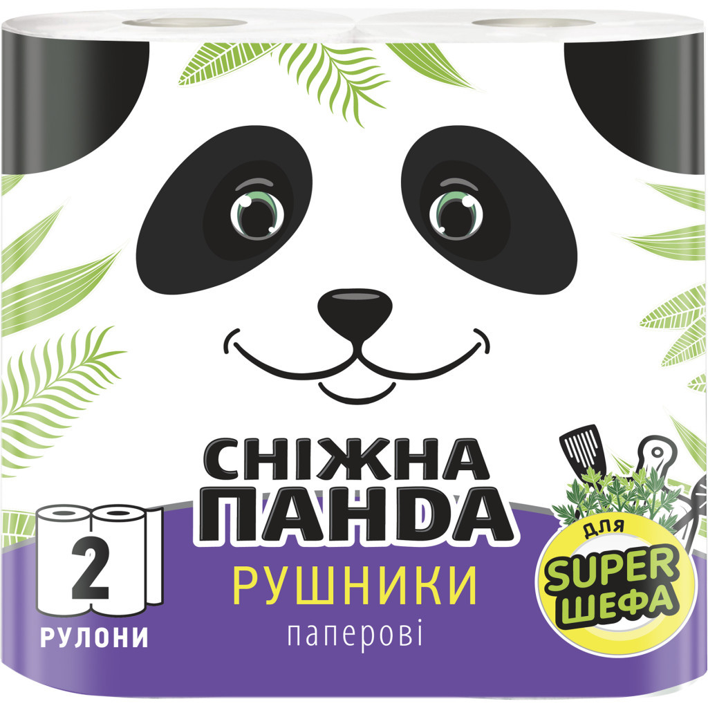 Паперові рушники Сніжна Панда 2 шари 2 рулони (4823019007978) - зображення 1