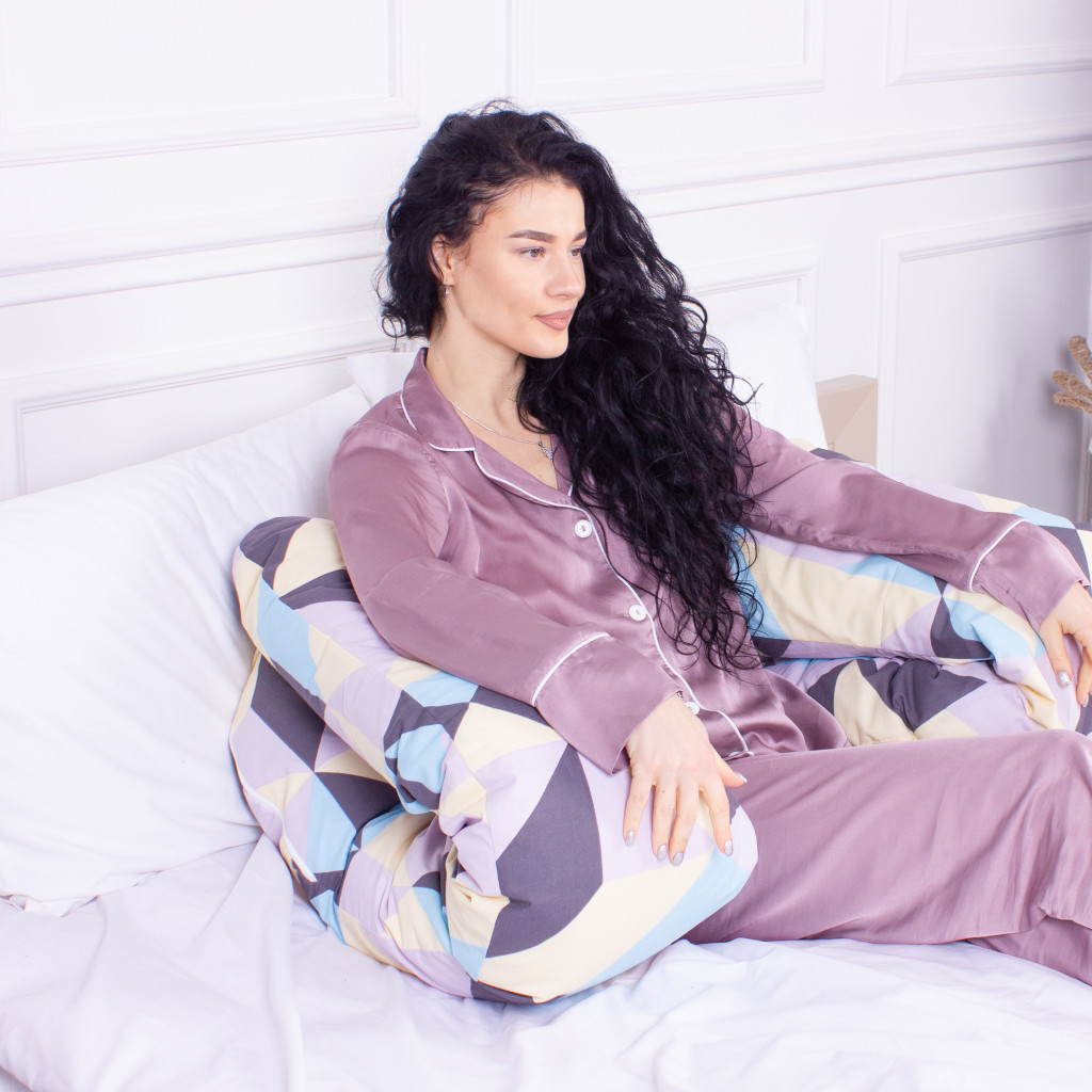 Подушка MirSon для вагітних та відпочинку Naturale Line Print №8006 U-подібна Vivian (2200006178248) - зображення 4