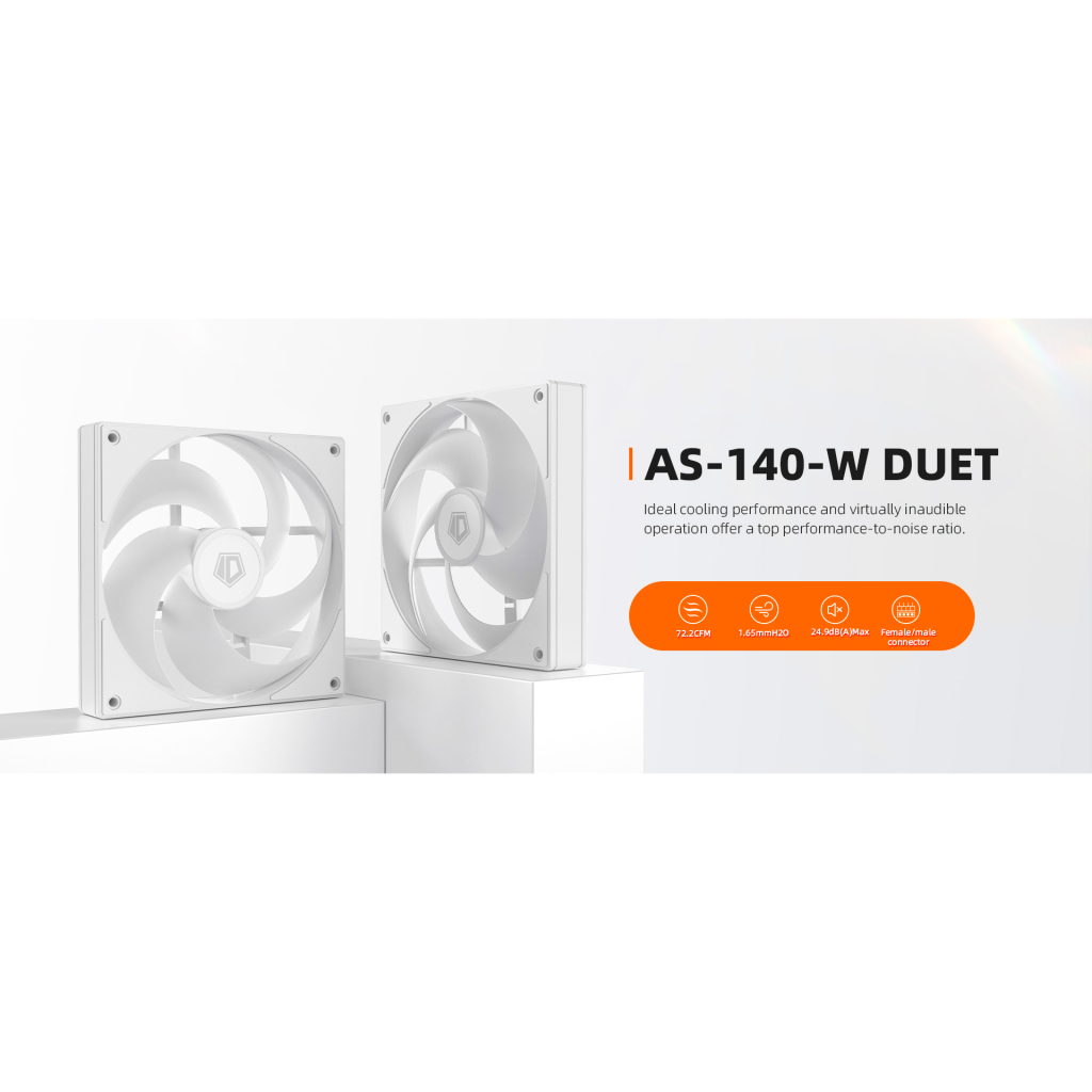Кулер до корпусу ID-Cooling Вентилятор ID-Cooling AS-140-W Duet White (AS-140-W DUET) - зображення 7