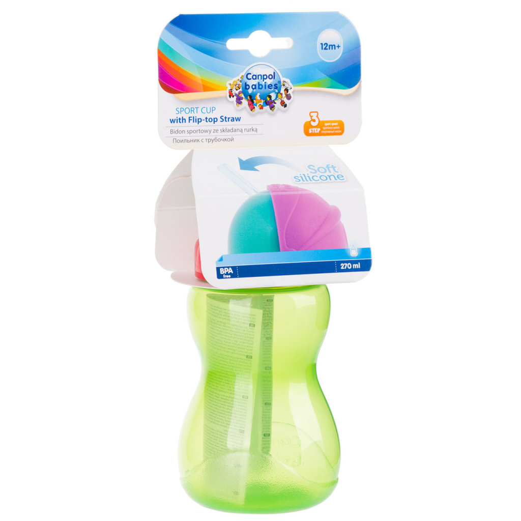 Поїльник-непроливайка Canpol babies з трубкою 270 мл салатовий (56/109_gre) - зображення 5