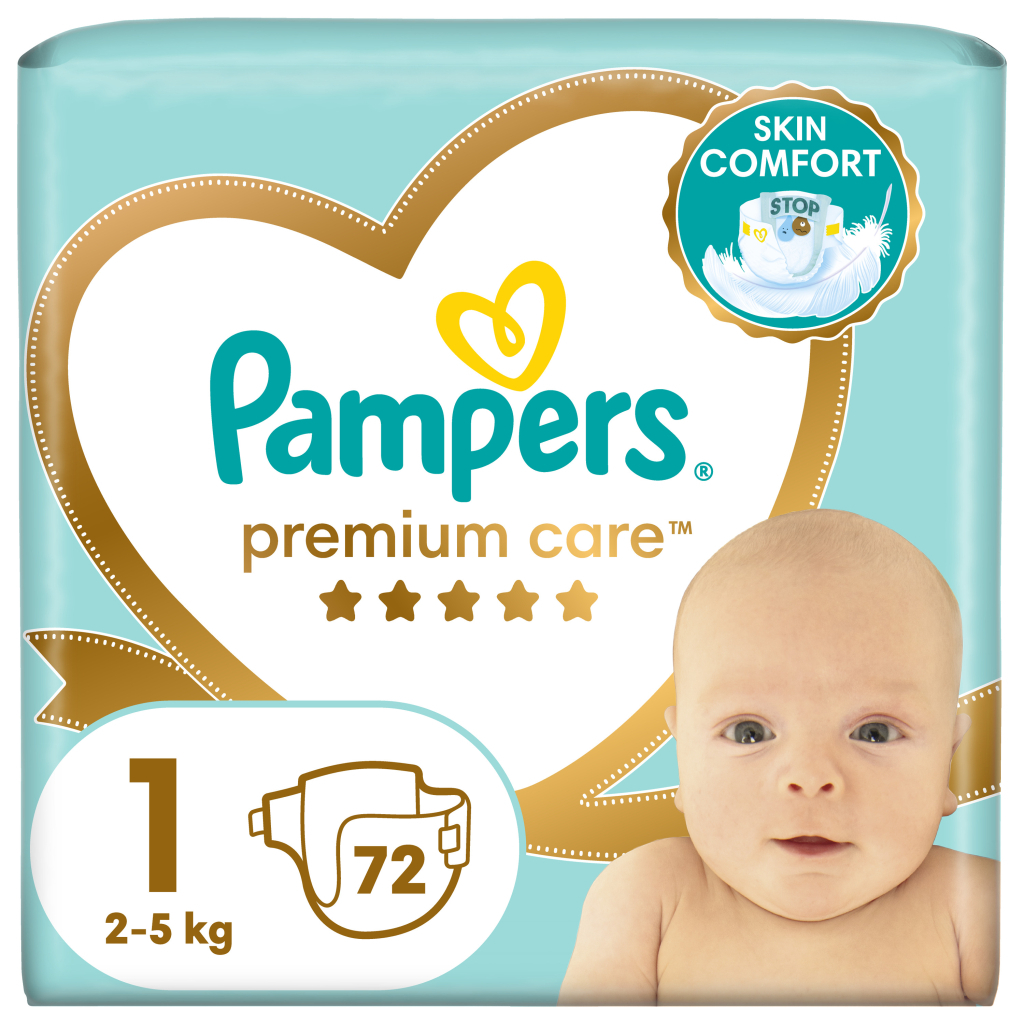 Підгузки Pampers Premium Care Розмір 1 (2-5 кг) 72 шт (8006540858073) - зображення 1