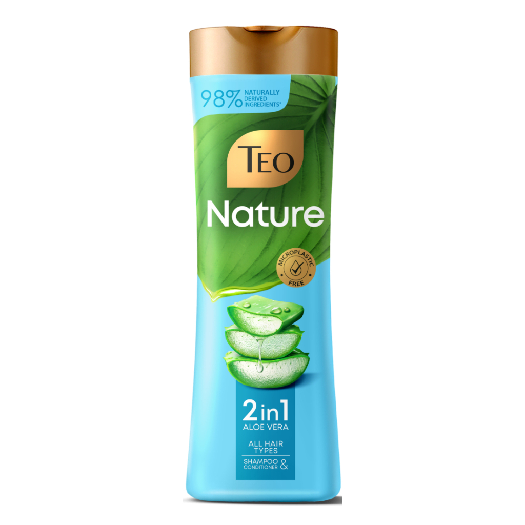 Шампунь Teo Beauty Nature 2 in 1 Aloe Vera Shampoo & Conditioner 350 мл (3800024046742) - зображення 1