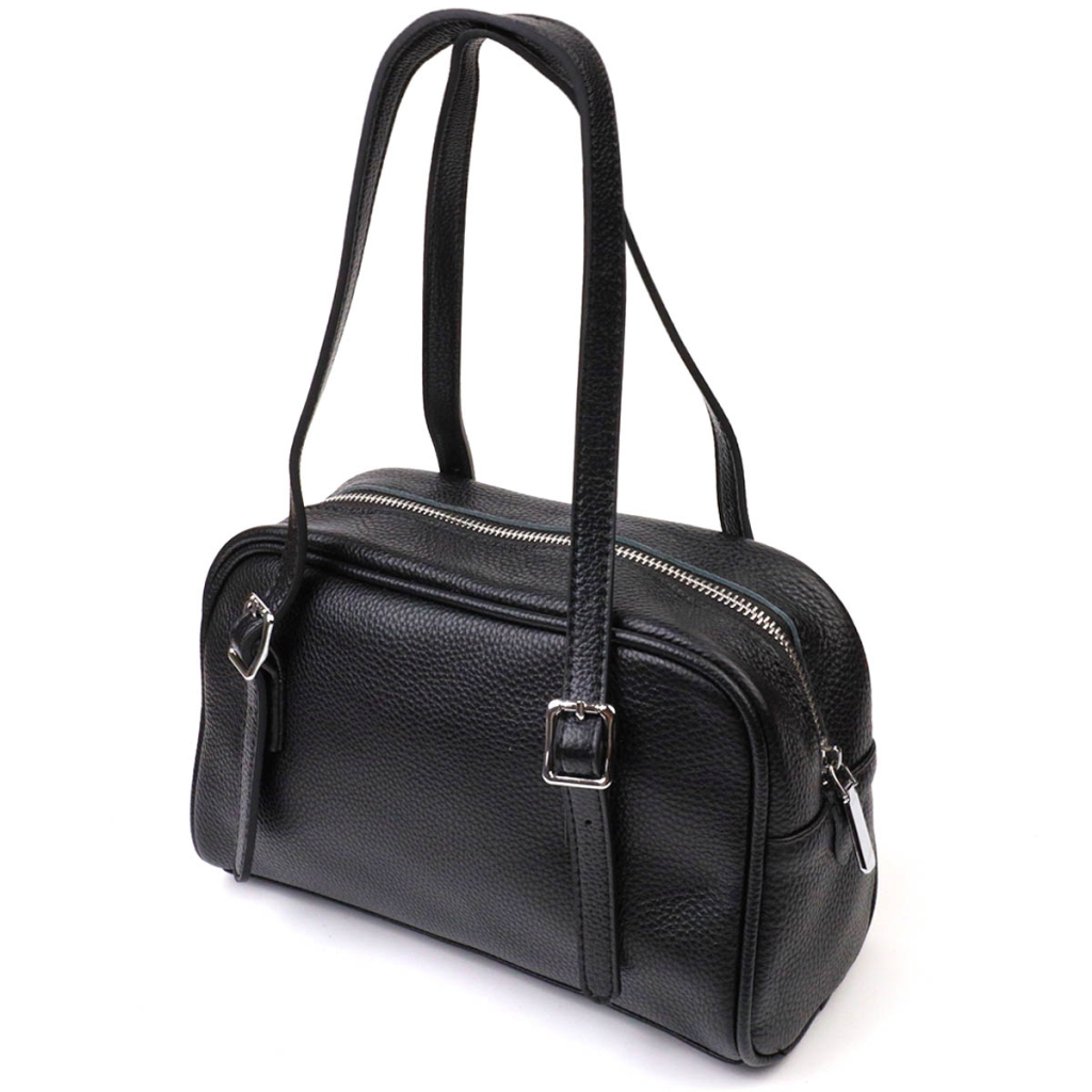 Сумка Vintage Зі знімними ручками з натуральної шкіри Чорна (22078) - зображення 2