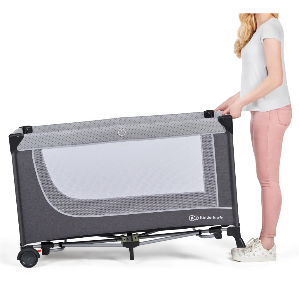 Дитячий манеж Kinderkraft кровать Leody с пеленатором Grey (5902533917952) - зображення 7