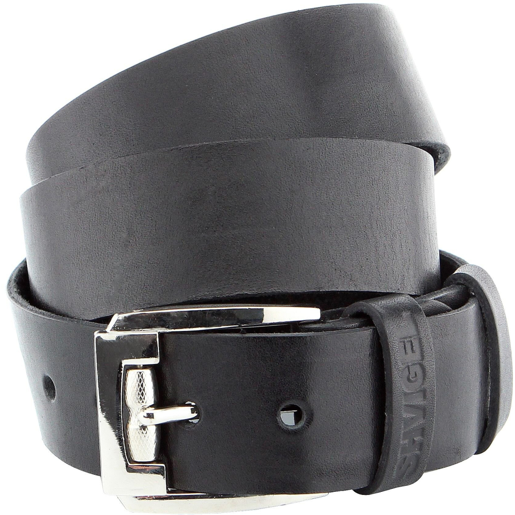 Ремінь Shvigel Чоловічий шкіряний Чорний (10084) - зображення 1