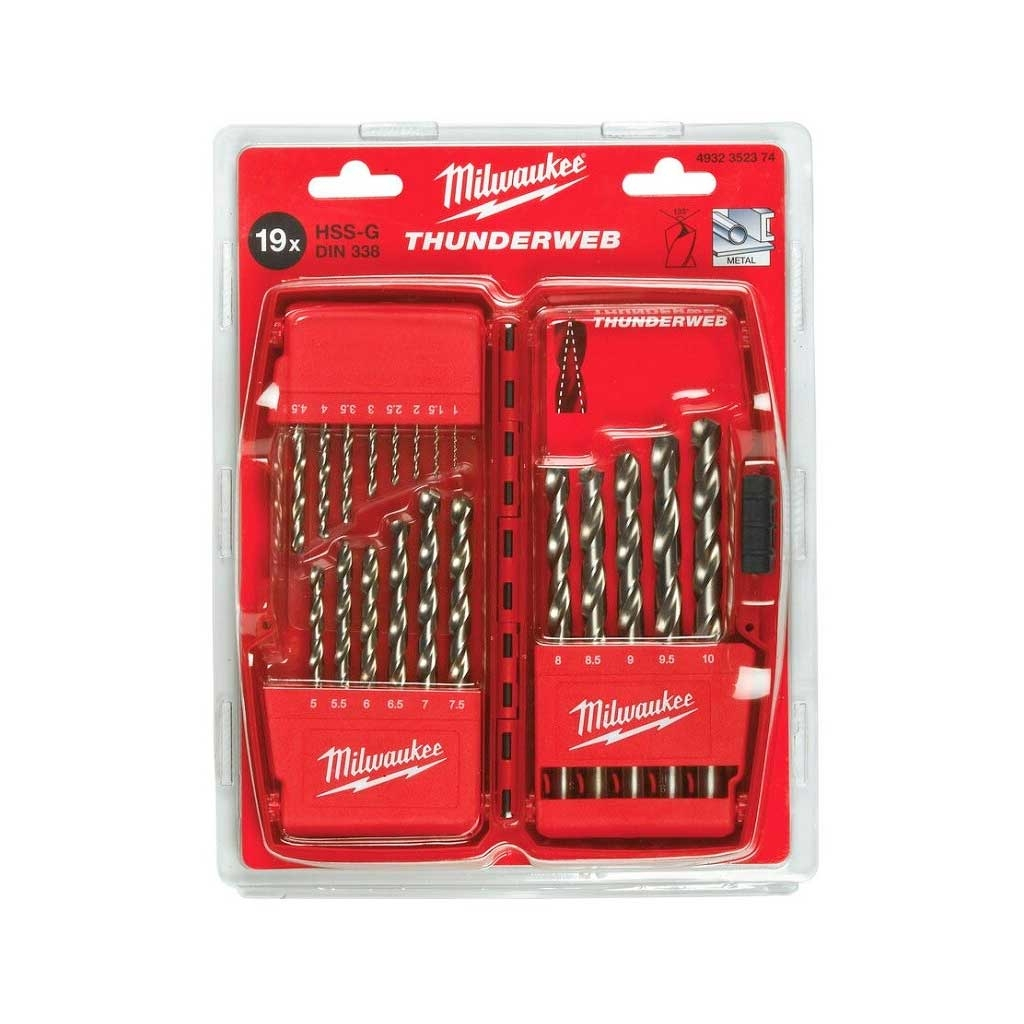 Набір свердл Milwaukee по металу THUNDERWEB HSS-G DIN338 19шт (4932352374) - зображення 3