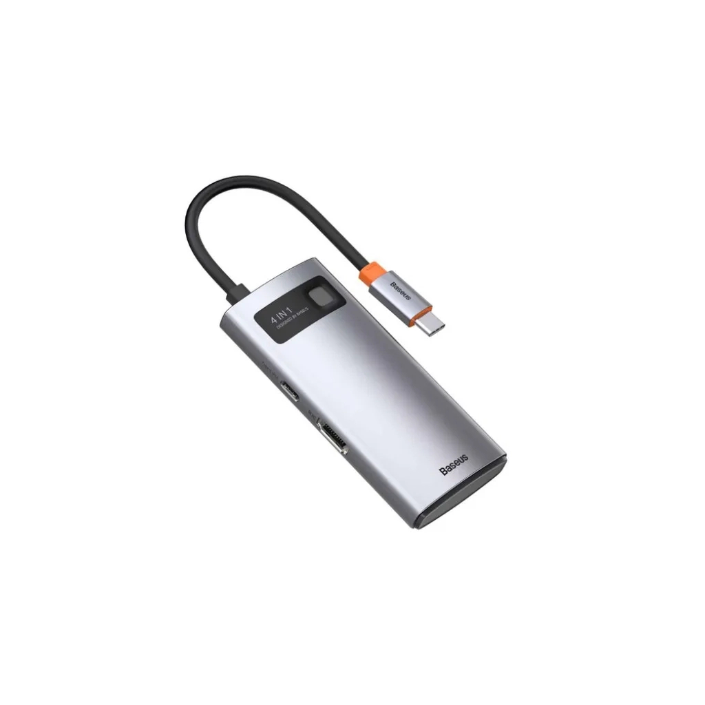 Концентратор Baseus USB-C 4-in-1 3xUSB 3.0 + RJ45 1000Mbps gray (WKWG070113) - зображення 3